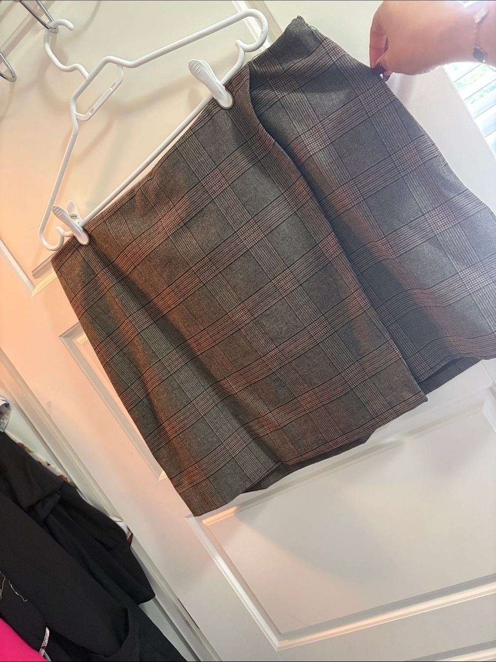 Old Navy Plaid Mini Skirt in Brown and Gray